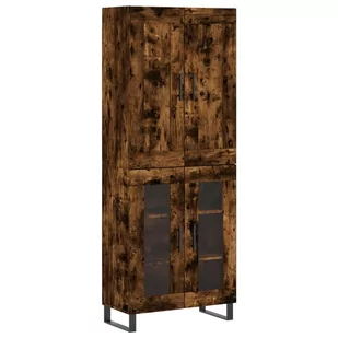 Witrynka przydymiony dąb 69,5x34x180 cm materiał drewnopochodny Lumarko! - Witryny - miniaturka - grafika 1