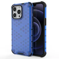 Etui i futerały do telefonów - Honeycomb etui pancerny pokrowiec z żelową ramką iPhone 13 Pro niebieski - miniaturka - grafika 1
