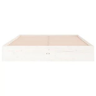 Lumarko Rama łóżka, biała, lite drewno, 135x190 cm, podwójna - Łóżka - miniaturka - grafika 4