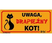 Pozostałe akcesoria dla kotów - Dingo Tabliczka Ostrzegawcza "Uwaga Drapieżny Kot!" - miniaturka - grafika 1