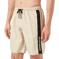 Kąpielówki męskie - Emporio Armani Swimwear Men's Emporio Armani Net Tape Short Bermuda, piaskowy żółty, 48, Piaskowy żółty, 48 - miniaturka - grafika 1