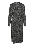 Sukienki - bestseller a/s Vmvica Ls Shirt Calf Dress Ga Noos sukienka damska, Black/Aop:joey Dot/White Dots, S - miniaturka - grafika 1