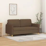 Sofy i kanapy - vidaXL Sofa 2-osobowa, brązowa, 140 cm, tapicerowana tkaniną - miniaturka - grafika 1
