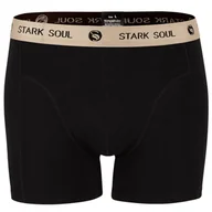 Majtki męskie - Bokserki męskie bawełniane rozmiar XXL CZARNE z beżowym pasem oddychający materiał - miniaturka - grafika 1