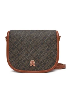 Tommy Hilfiger Torebka Th Monoplay Leather Saddle Bag AW0AW17414 Czarny - Torebki damskie - miniaturka - grafika 1