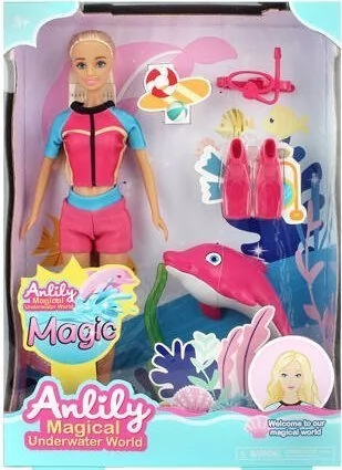 Mattel Lalka Zestaw Nurkowanie z Delfinem Karta Barbie