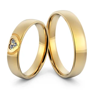 Obrączki ślubne z sercem i brylantami - Au-1193 - Obrączki ślubne - miniaturka - grafika 6