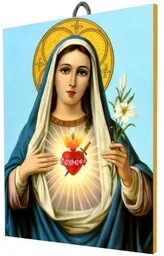 Matka Boża - Serce Maryi, obraz ceramiczny - Ikony i obrazy sakralne - miniaturka - grafika 1