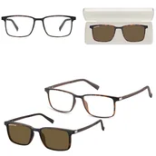 Okulary korekcyjne, oprawki, szkła - Prostokątne okulary pod korekcję z polaryzacyjną Nakładką przeciwsłoneczną na magnes CLIP-TRC-191A-2 - miniaturka - grafika 1