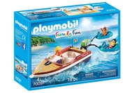 Klocki - Playmobil Family Fun Łódź motorowa z pontonami 70091 - miniaturka - grafika 1