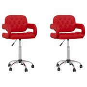Krzesła - vidaXL Obrotowe krzesła stołowe 2 szt winna czerwień sztuczna skóra 335643 - miniaturka - grafika 1