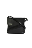 Torebki damskie - Mała czarna listonoszka ze skóry - miniaturka - grafika 1