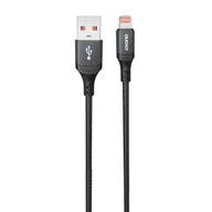 Kable USB - Kabel przewód USB-A - iPhone Lightning w oplocie 3A 30W 1.2m - czarny DUDAO - miniaturka - grafika 1