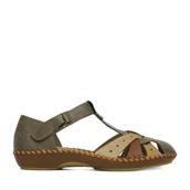 Sandały damskie - Sandały Rieker CEO-M1655-54 Zielony - miniaturka - grafika 1