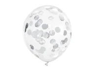 Balony i akcesoria - PartyDeco "Balony z konfetti - kółka, 30cm, srebrny (1 op. / 6 szt.)" BK12-3-018-6 [15347848] - miniaturka - grafika 1