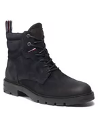 Kozaki damskie - Tommy Hilfiger Kozaki Elevated Padded Suede Boot FM0FM03778 Granatowy - miniaturka - grafika 1