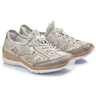 Półbuty damskie - Sneakersy damskie Rieker N42K6-40 GREY COMBINATION 36 - miniaturka - grafika 1