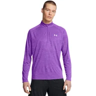 Koszulki sportowe męskie - Męski longsleeve treningowy Under Armour UA Tech Textured 1/2 Zip - fioletowy - UNDER ARMOUR - miniaturka - grafika 1