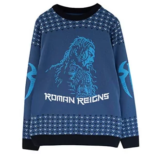 Swetry damskie - WWE Roman Reigns damski sweter dziergany, oficjalny produkt | Wrestlemania Boże Narodzenie Jumper brzydka kurtka dziergana Boże Narodzenie pomysł na prezent dla kobiet - grafika 1