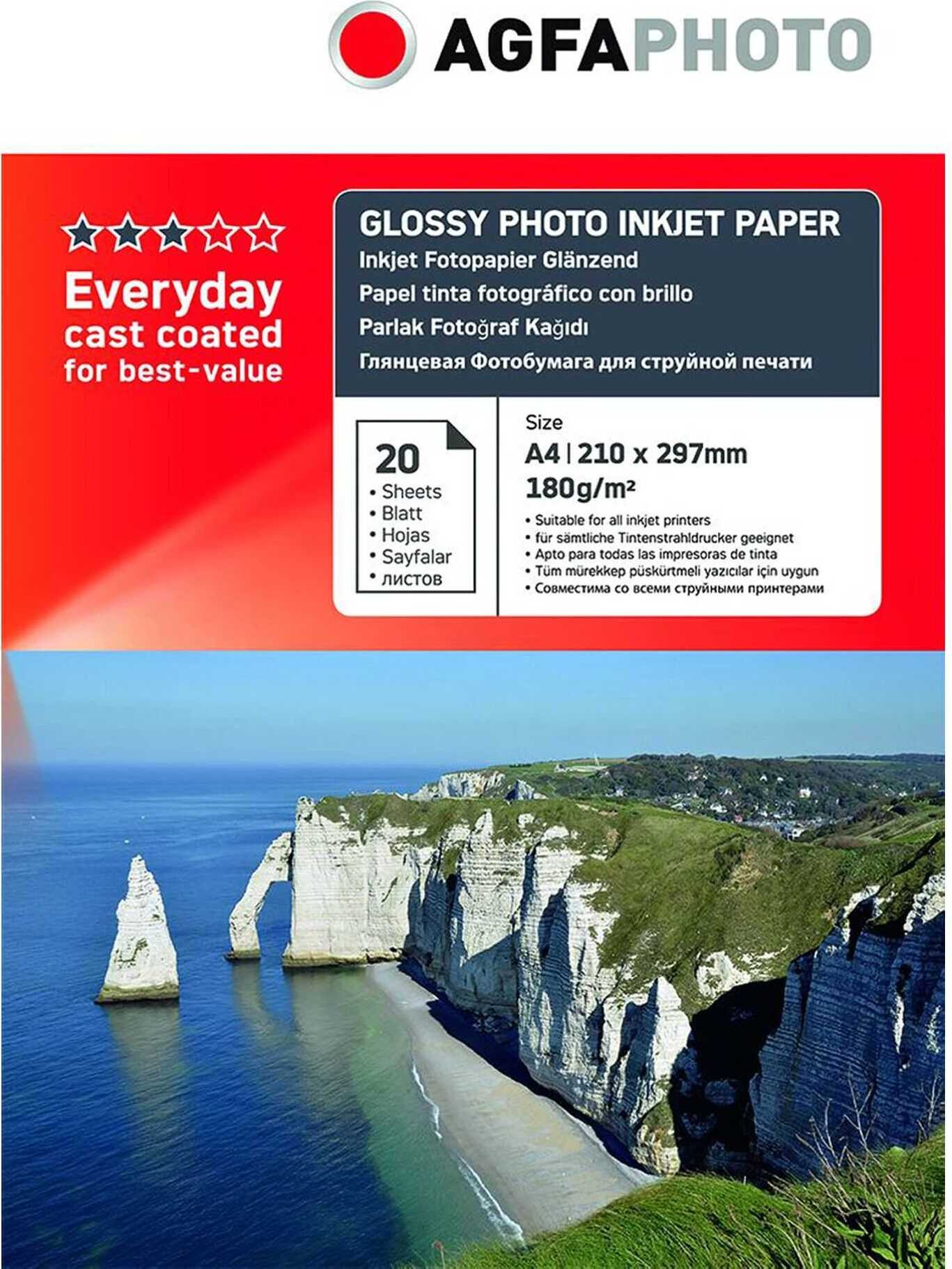 AgfaPhoto AgfaPhoto AgfaPhoto Everyday Photo Inkjet Paper Glossy 180 g A 4 20 Sheets AP18020A4N