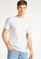 Koszulki męskie - LEE MĘSKI SZARY T-SHIRT GŁADKI NA CO DZIEŃ BAWEŁNIANY XL JSI - miniaturka - grafika 1