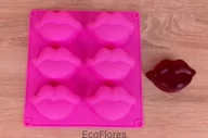 Dekoratorstwo - Forma, foremka silikonowa USTA 6 szt na formie - miniaturka - grafika 1