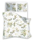 Pościel - Pościel 160x200 Flovery Liście biała zielona Faro - miniaturka - grafika 1