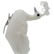 Bombki - SASKA CHRISTMAS, Paw Dekoracyjny Na Klipie Bombka, Biały - miniaturka - grafika 1