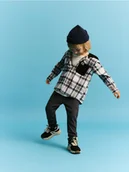 Bluzki dla niemowląt - Reserved - Koszula w kratę z kapturem - jasnoszary - miniaturka - grafika 1