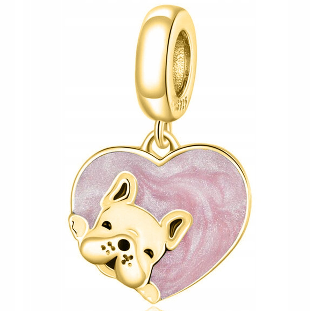 Złoty Charms Piesek Pies Dog Zwierzę Najlepszy Przyjaciel SREBRO 925