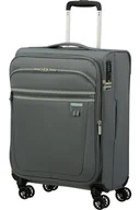 Walizki - Walizka kabinowa American Tourister Aerospin 55 cm powiększana szara - miniaturka - grafika 1