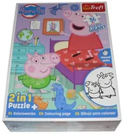 Puzzle - Puzzle TREFL 36 Gigant 48x67 cm - Świnka Peppa - 2w1 !!!! - miniaturka - grafika 1