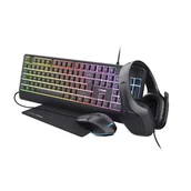 Zestawy myszka + klawiatura - Trust GXT 792 QUADROX Gaming USB QWERTY US English Czarny 25155 - miniaturka - grafika 1