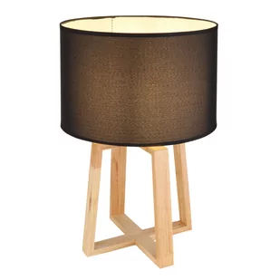 Globo Moritz 21621B lampa stołowa lampka 1x40W E14 czarna/drewniana - Lampy stojące - miniaturka - grafika 1