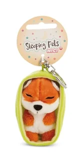 NICI 61601 Sleeping Pets breloczek lisek w koszyczku, wierny towarzysz do plecaka lub torby, zawieszka do kluczy dla małych i dużych, 8 cm, pomarańczowy - Plecaki - miniaturka - grafika 1