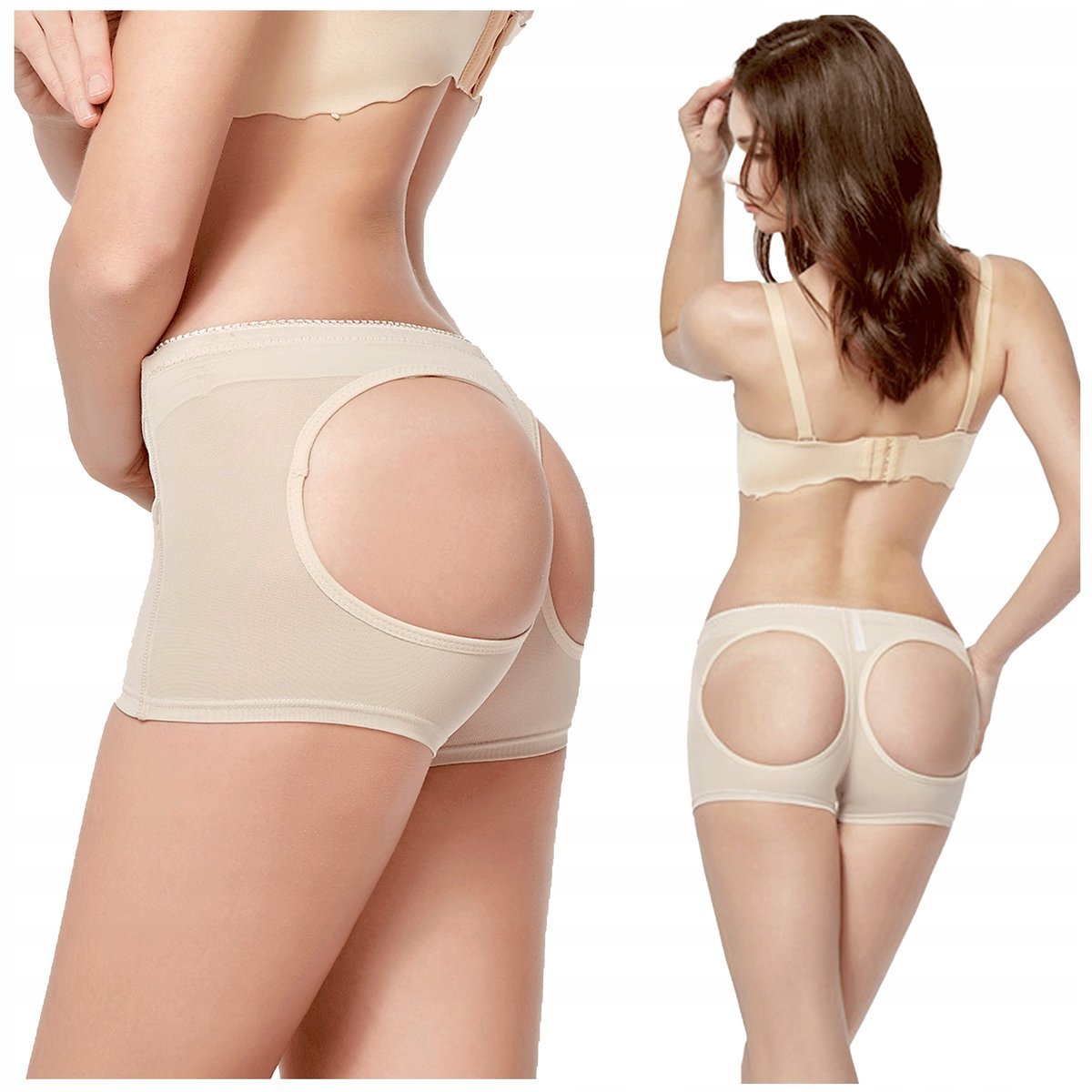 MAJTKI DAMSKIE WYSZCZUPLAJĄCE Push Up Powiększające Pośladki Modelujące L