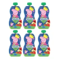 Desery dla dzieci - BoboVita Świnka Peppa Mus jabłko i truskawki z bananem po 6 miesiącu Zgrzewka 6 x 100 g - miniaturka - grafika 1