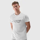 Koszulki męskie - Koszulka Męska 4F T-shirt Sportowy Regular Biały Z Nadrukiem 4FRSS24TTSHM2470 Biały XXL - miniaturka - grafika 1