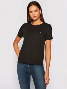 Calvin Klein T-Shirt Logo C-Neck K20K202132 Czarny Regular Fit - Koszulki i topy damskie - miniaturka - grafika 1