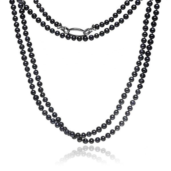 ankabizuteria.pl Naszyjnik z hodowlanych pereł czarnych Namido z owal