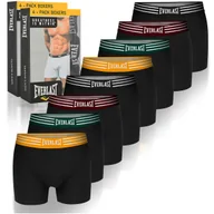 Majtki męskie - Everlast Bokserki Męskie 8 sztuk Zestaw Bawełna Czarne Kolor Guma Retro L - miniaturka - grafika 1