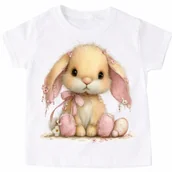 Koszulki dla dziewczynek - Koszulka z zajączkiem królikiem dla dziecka - wzór królicek77-20 - miniaturka - grafika 1