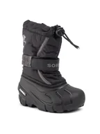 Buty dla dziewczynek - Sorel Śniegowce Childrens Flurry NC1695 Czarny - miniaturka - grafika 1