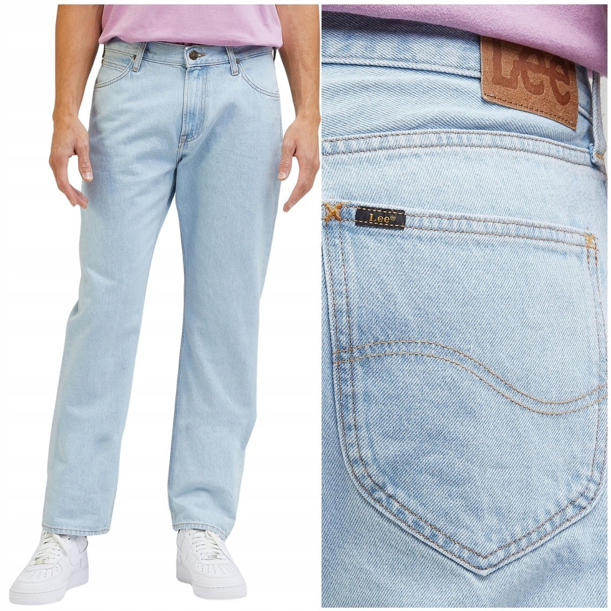 Lee WEST RELAXED Blue Monday luźne proste spodnie jeansowe na lato W38 L30