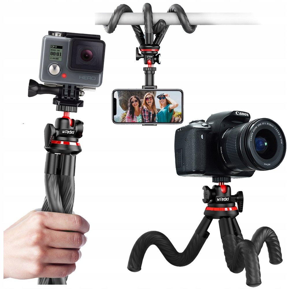 Elastyczny Uchwyt Na Telefon Selfie Statyw Tripod Do Kamerek Aparatów