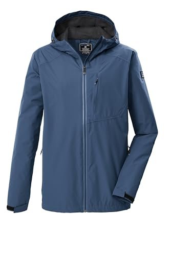 killtec Męska kurtka funkcyjna/kurtka outdoorowa z kapturem, pakowalna KOS 56 MN JCKT, ciemnoniebieska, L, 43937-000