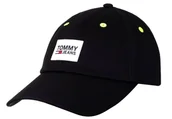 Czapki i chusty sportowe męskie - TOMMY HILFIGER CZAPKA Z DASZKIEM TJM URBAN CAP BLACK AM0AM07177 0GJ - Rozmiar: UNI - miniaturka - grafika 1