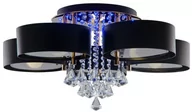 Lampy sufitowe - MLAMP Glamour LAMPA sufitowa ELMDRS8006/5 TR BL MLAMP metalowa OPRAWA z pilotem kryształki złote czarne ELMDRS8006/5 TR BL - miniaturka - grafika 1