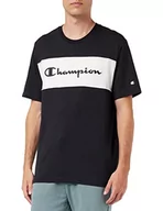 Koszulki męskie - Champion T-shirt męski z logo Piping Block, czarny, XS - miniaturka - grafika 1