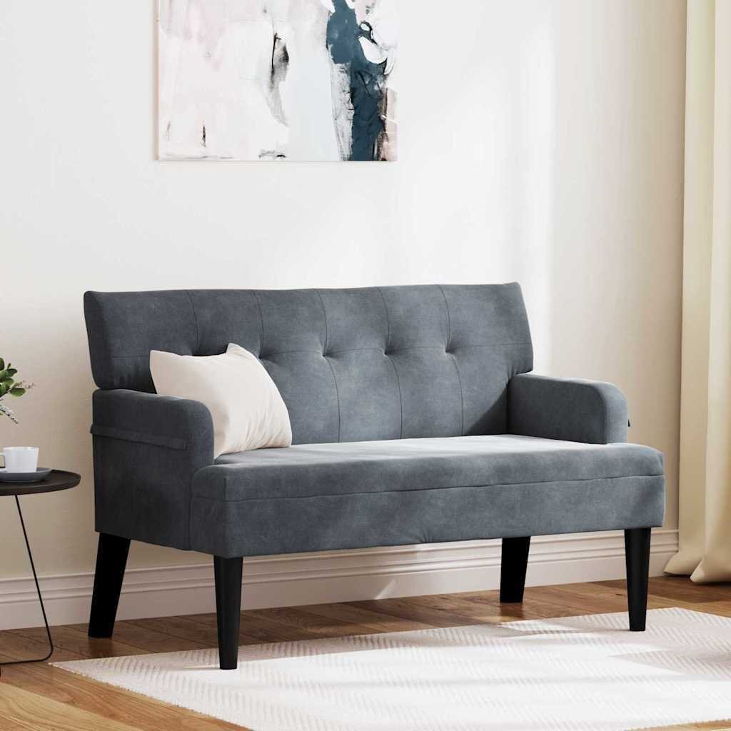 vidaXL Fotel Chesterfield ciemnoszary 112 x 65.5 x 75 cm aksamit